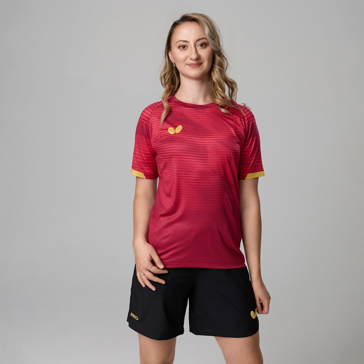 Butterfly Table Tennis - Puro Lady Shirt - Red - Lifestyle